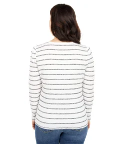 Vince Camuto Long Sleeve Puff Shoulder Smocked Knit Stripe Top 2 Vince Camuto Long Sleeve Puff Shoulder Smocked Knit Stripe Top -Vince Camuto 813kYrrP25L