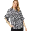 Vince Camuto Pin Tuck Flutter Sleeve Henley Blouse