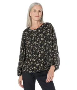 Vince Camuto Bloosan Crew Neck Blouse