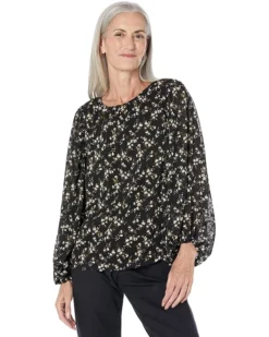 Vince Camuto Bloosan Crew Neck Blouse