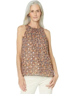 Vince Camuto Sleeveless Shell Blouse With Rouched Neck