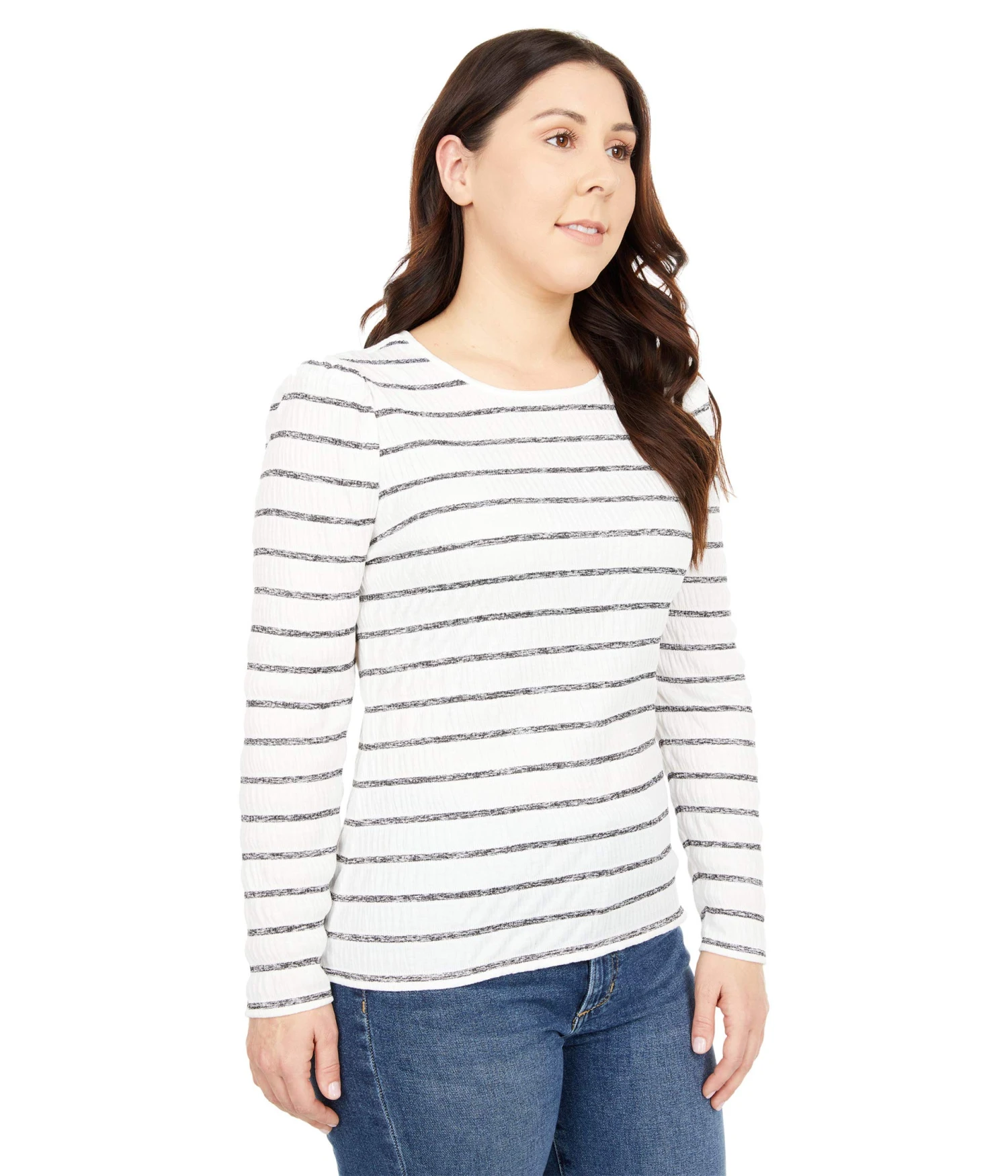 Vince Camuto Long Sleeve Puff Shoulder Smocked Knit Stripe Top Vince Camuto Long Sleeve Puff Shoulder Smocked Knit Stripe Top -Vince Camuto 81Tq2wc2TfL