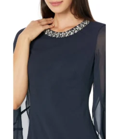 Vince Camuto Split Caped Bodycon Dress With Embellished Neck -Vince Camuto 81W2LOCW6L