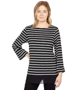 Vince Camuto Long Sleeve Knit Stripe Tunic