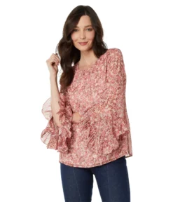 Vince Camuto Crew Neck Blouse With Dramatic Sleeve