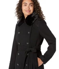 Vince Camuto Double Belted Wool With Faux Fur Collar V20731A-ME 2 Vince Camuto Double Belted Wool With Faux Fur Collar V20731A-ME -Vince Camuto 81k75efRbL