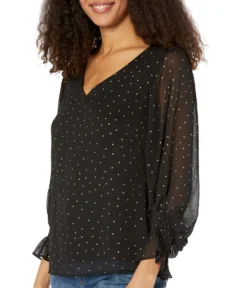 Vince Camuto Balloon Sleeves Blouse With Smocking On Waist 2 Vince Camuto Balloon Sleeves Blouse With Smocking On Waist -Vince Camuto 81l5sbxIDL