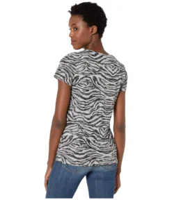 Vince Camuto Short Sleeve Zebra Highlight Burnout Scoop Neck Tee 2 Vince Camuto Short Sleeve Zebra Highlight Burnout Scoop Neck Tee -Vince Camuto 81lovVPGVOL