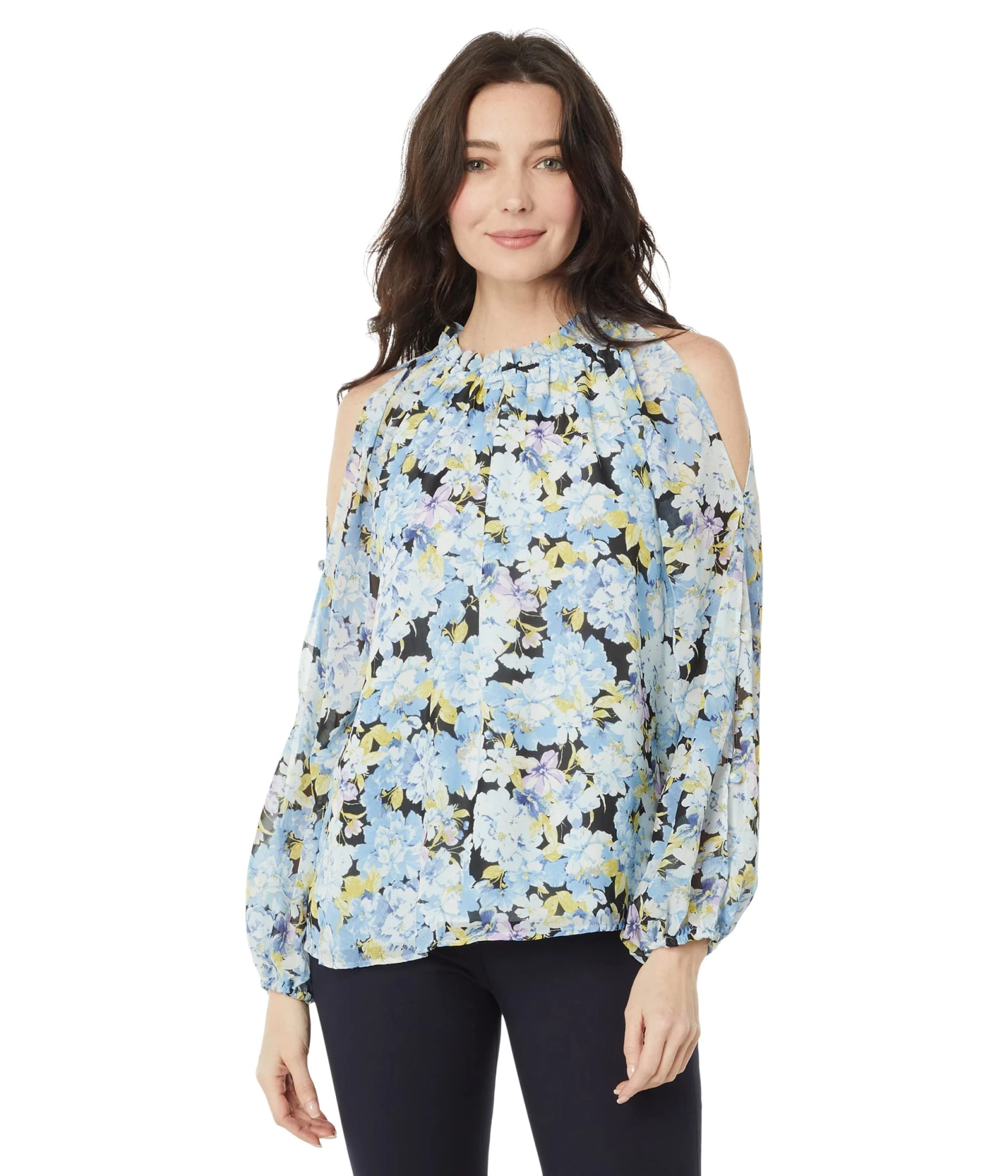 Vince Camuto Cold-Shoulder Long Sleeve Blouse w/ Neck Vince Camuto Cold-Shoulder Long Sleeve Blouse W/ Neck -Vince Camuto 81mWPlcpKQL