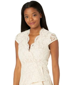 Vince Camuto Lace Bodycon With Cap Sleeves And Scallop V-Neck -Vince Camuto 81qx67vmDsS