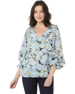 Vince Camuto V-Neck Balloon Sleeve Blouse
