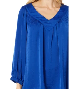Vince Camuto Wide V-Neck Blouse With Shirring -Vince Camuto 81thHxViKfL