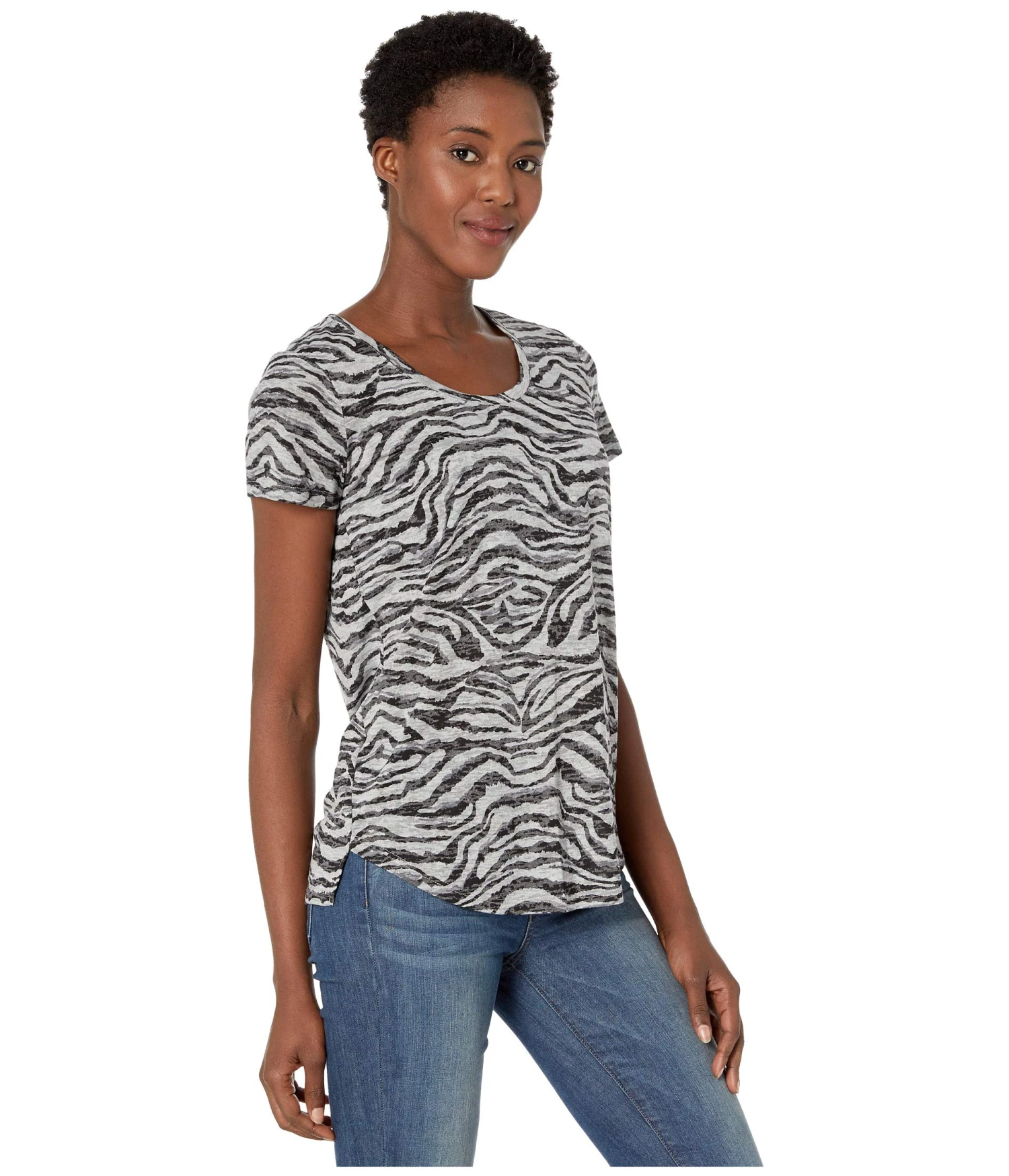 Vince Camuto Short Sleeve Zebra Highlight Burnout Scoop Neck Tee Vince Camuto Short Sleeve Zebra Highlight Burnout Scoop Neck Tee -Vince Camuto 81yuVqzAU2L