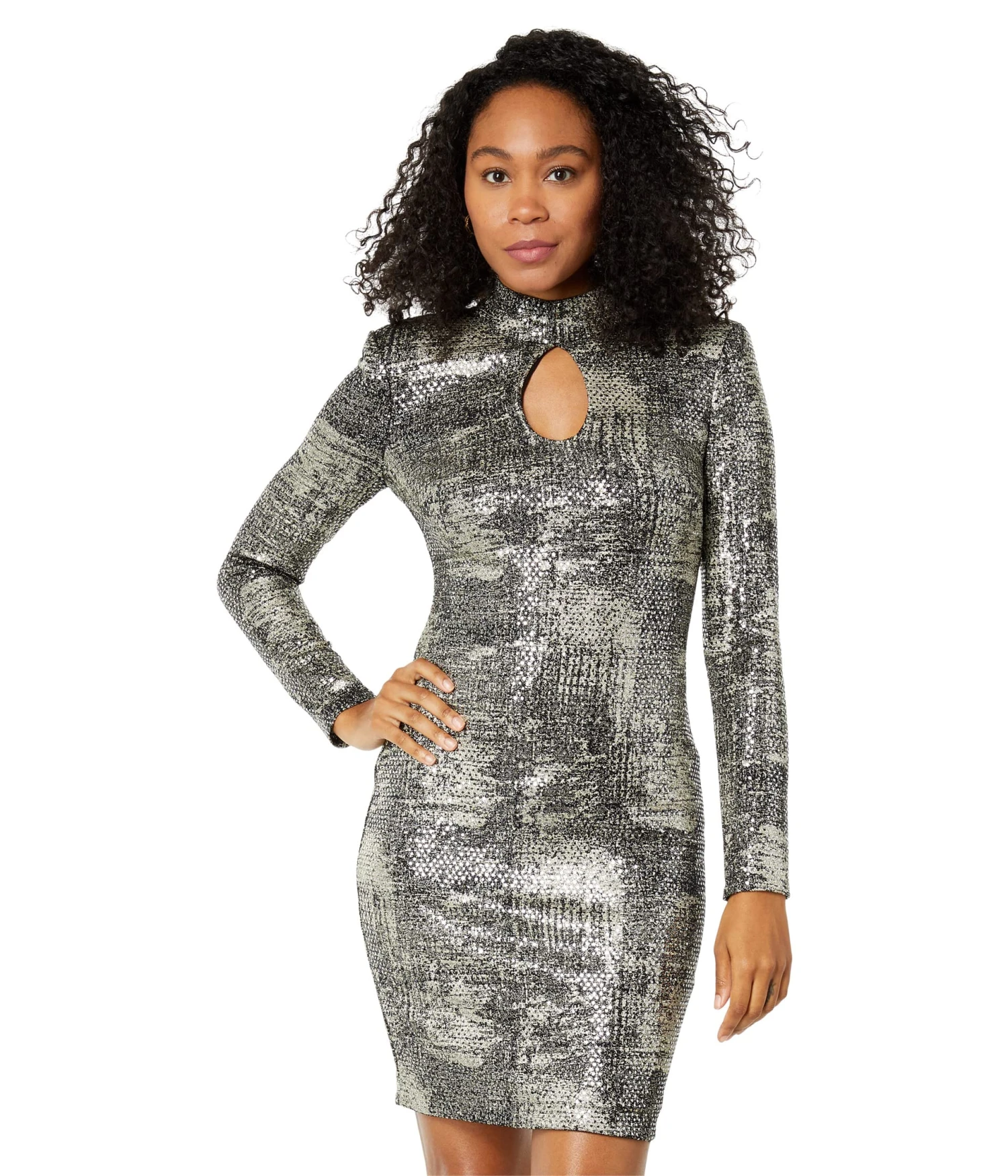 Vince Camuto Sequin Knit High Neck Key Hole Dress Vince Camuto Sequin Knit High Neck Key Hole Dress -Vince Camuto 918vCP448uL