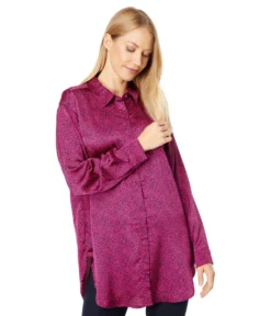 Vince Camuto Collared Button-Down Mini Cheetah Tunic