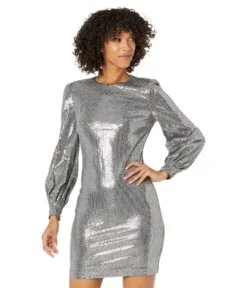 Vince Camuto Puff Sleeve Sequin Cocktail Dress